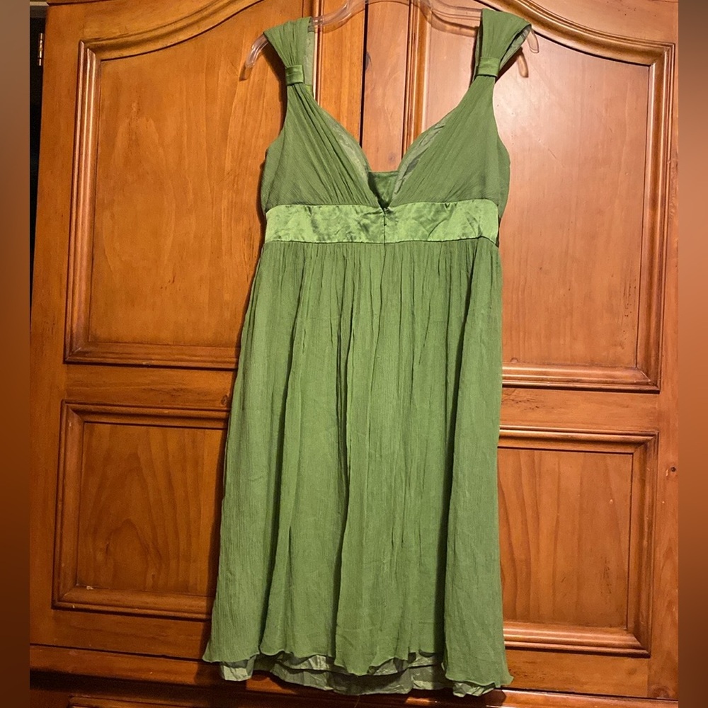 Maggy London Light Green Silk Dress